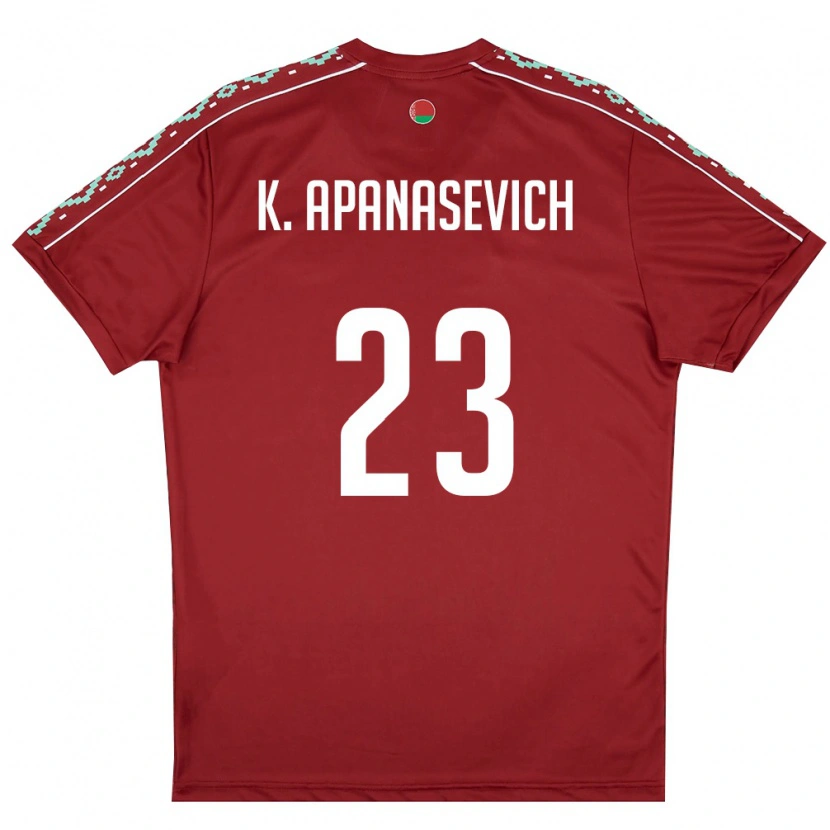 Danxen Men Belarus Kirill Apanasevich #23 Deep Red White Home Jersey 26-28 T-Shirt