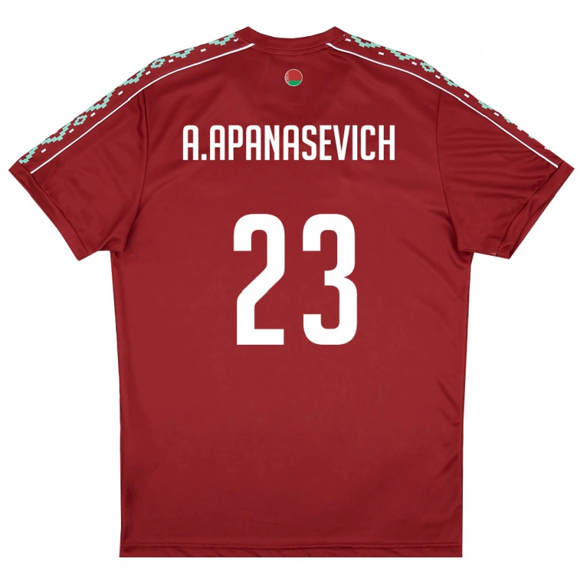 Danxen Men Belarus Aleksey Apanasevich #23 Deep Red White Home Jersey 26-28 T-Shirt
