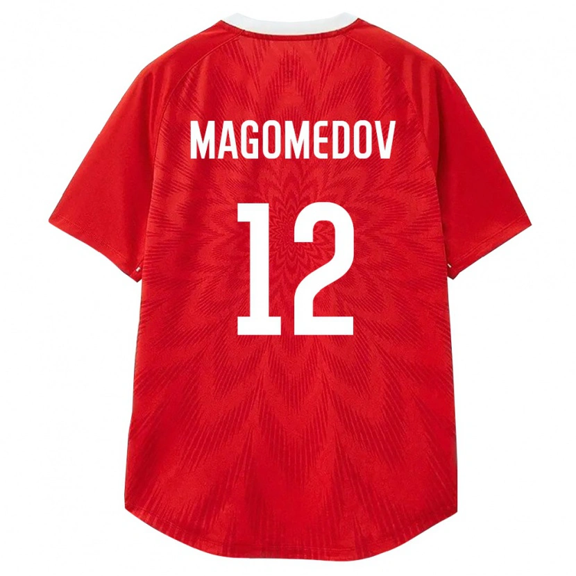 Danxen Men Russia Yakhya Magomedov #12 Red White Brown Home Jersey 26-28 T-Shirt