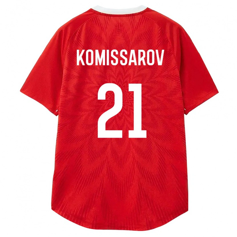 Danxen Men Russia Timofey Komissarov #21 Red White Brown Home Jersey 26-28 T-Shirt