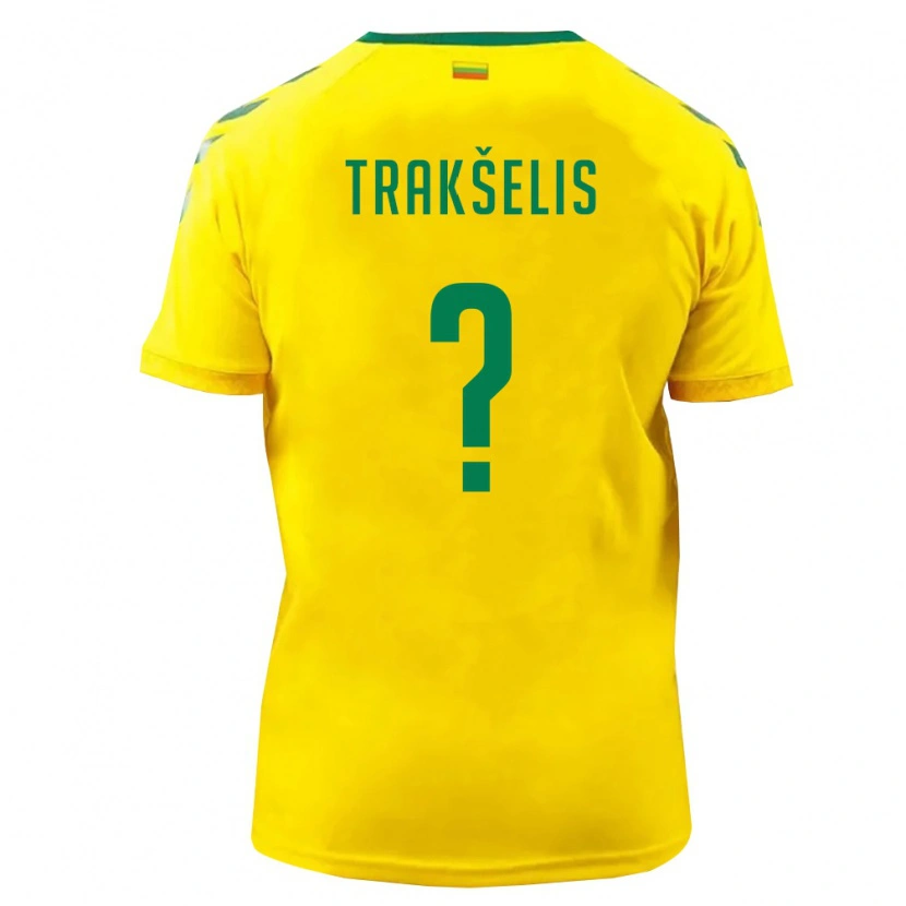 Danxen Men Lithuania Aironas Trakšelis #0 Yellow Green Home Jersey 26-28 T-Shirt