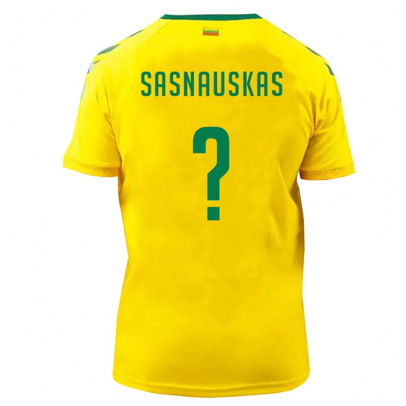 Danxen Men Lithuania Dovydas Sasnauskas #0 Yellow Green Home Jersey 26-28 T-Shirt