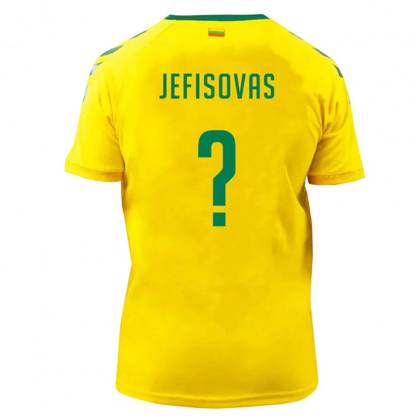 Danxen Men Lithuania Timas Jefisovas #0 Yellow Green Home Jersey 26-28 T-Shirt