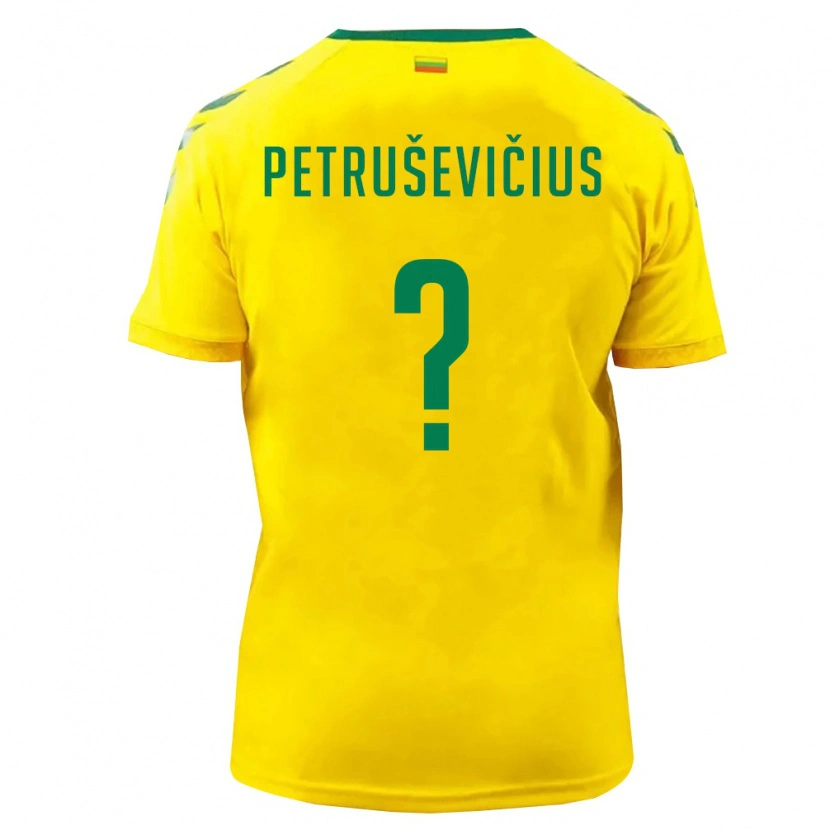 Danxen Men Lithuania Domas Petruševičius #0 Yellow Green Home Jersey 26-28 T-Shirt