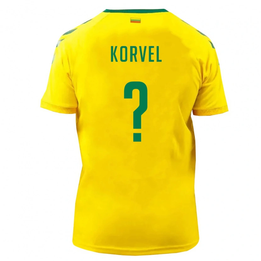 Danxen Men Lithuania Lukas Korvel #0 Yellow Green Home Jersey 26-28 T-Shirt