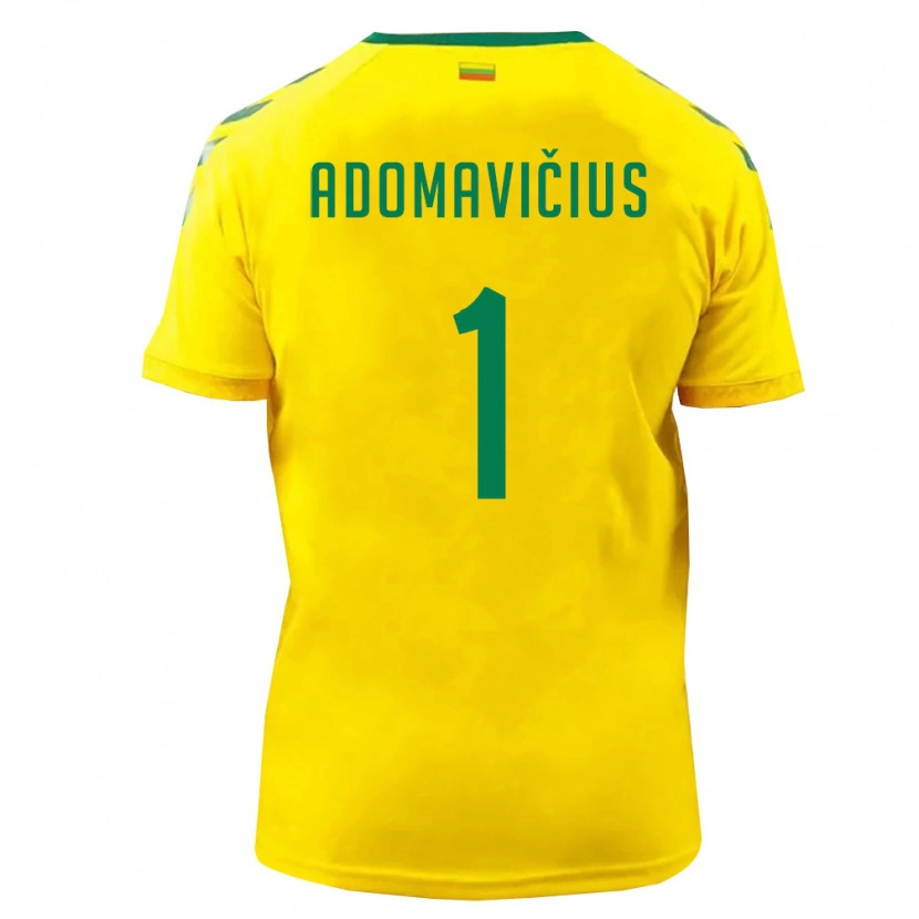Danxen Men Lithuania Henrikas Adomavičius #1 Yellow Green Home Jersey 26-28 T-Shirt