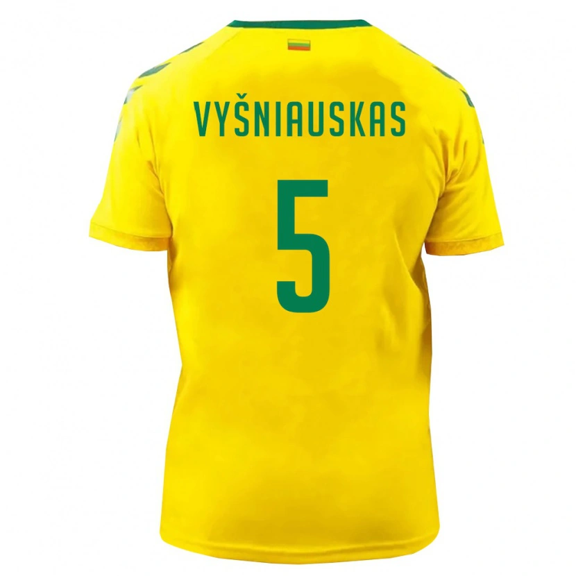 Danxen Men Lithuania Nojus Vyšniauskas #5 Yellow Green Home Jersey 26-28 T-Shirt