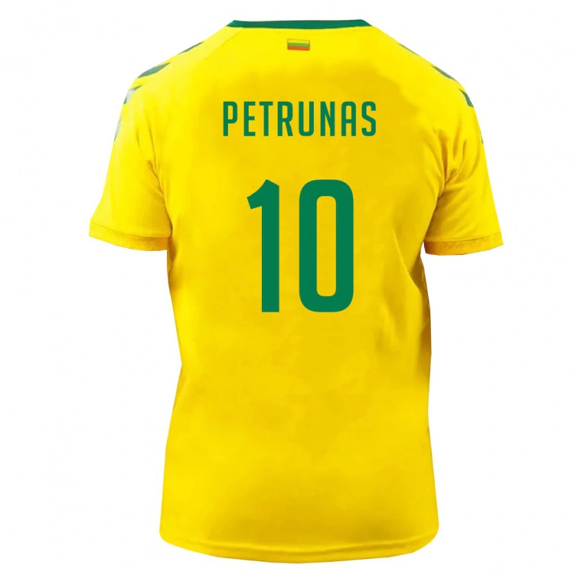 Danxen Men Lithuania Lukas Petrunas #10 Yellow Green Home Jersey 26-28 T-Shirt