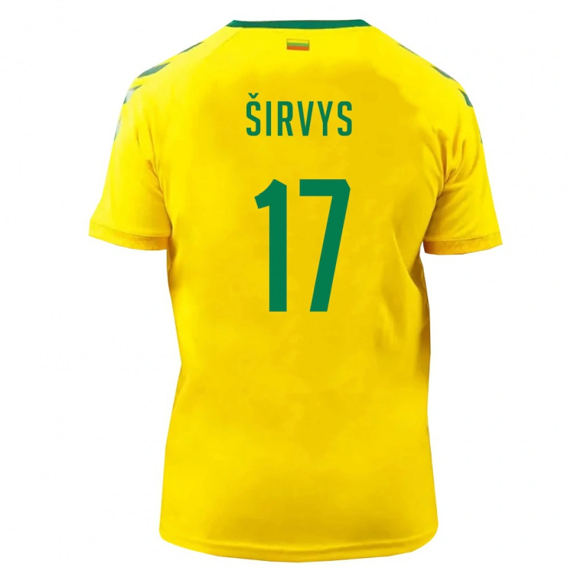 Danxen Men Lithuania Pijus Sirvys #17 Yellow Green Home Jersey 26-28 T-Shirt