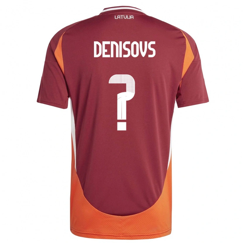 Danxen Men Latvia Artemijs Denisovs #0 Deep Red White Orange Home Jersey 26-28 T-Shirt