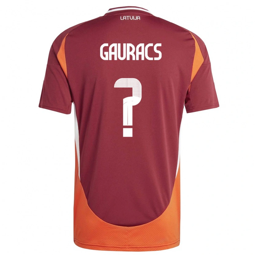 Danxen Men Latvia Enriko Gauracs #0 Deep Red White Orange Home Jersey 26-28 T-Shirt