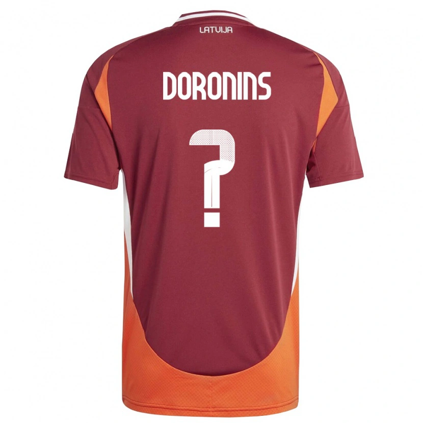 Danxen Men Latvia Nikita Doronins #0 Deep Red White Orange Home Jersey 26-28 T-Shirt