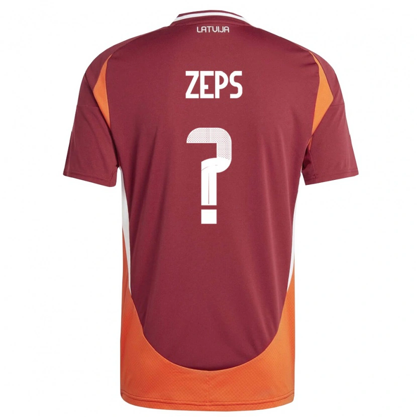 Danxen Men Latvia Daniels Zeps #0 Deep Red White Orange Home Jersey 26-28 T-Shirt