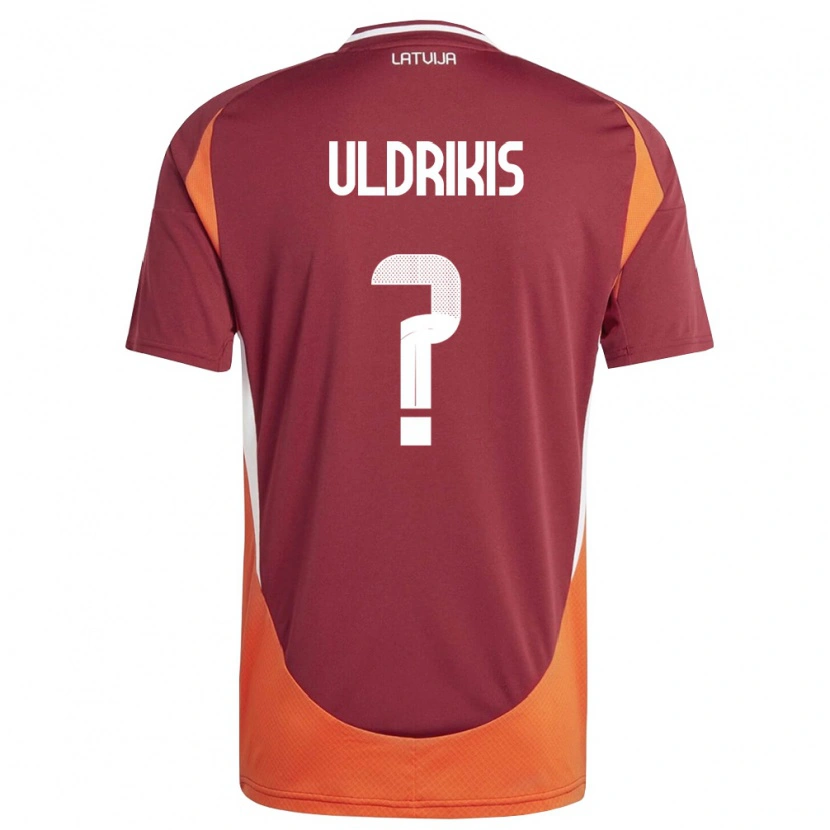 Danxen Men Latvia Roberts Uldrikis #0 Deep Red White Orange Home Jersey 26-28 T-Shirt