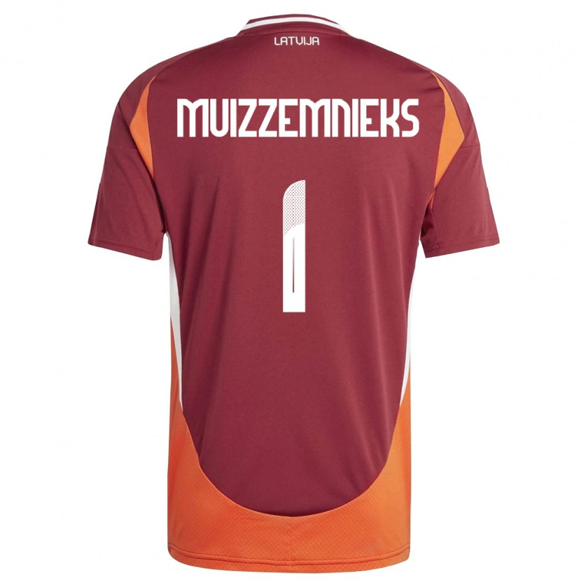 Danxen Men Latvia Mareks Muizzemnieks #1 Deep Red White Orange Home Jersey 26-28 T-Shirt