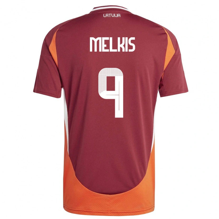 Danxen Men Latvia Vilhelms Melkis #9 Deep Red White Orange Home Jersey 26-28 T-Shirt