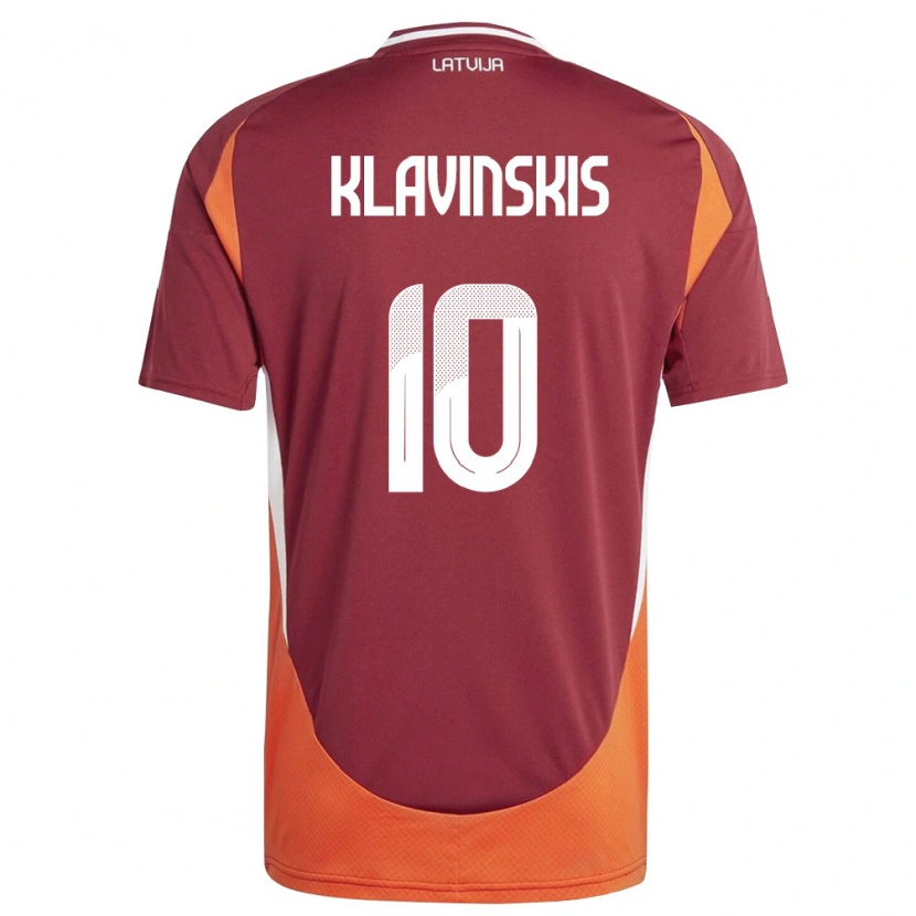 Danxen Men Latvia Rudolfs Klavinskis #10 Deep Red White Orange Home Jersey 26-28 T-Shirt