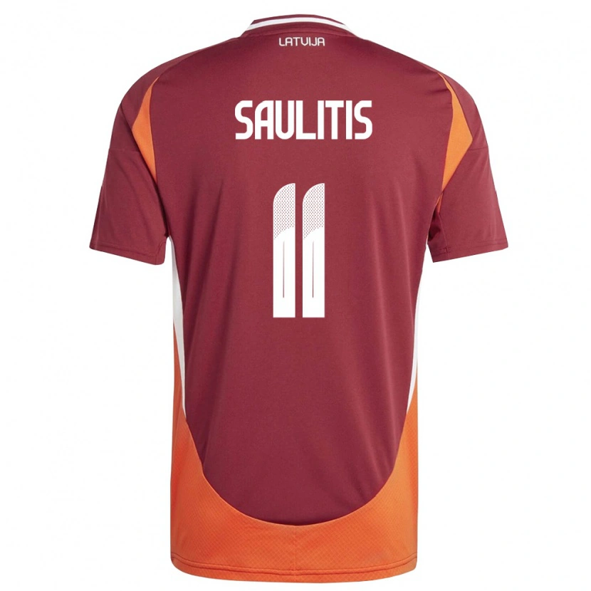 Danxen Men Latvia Adrians Saulitis #11 Deep Red White Orange Home Jersey 26-28 T-Shirt
