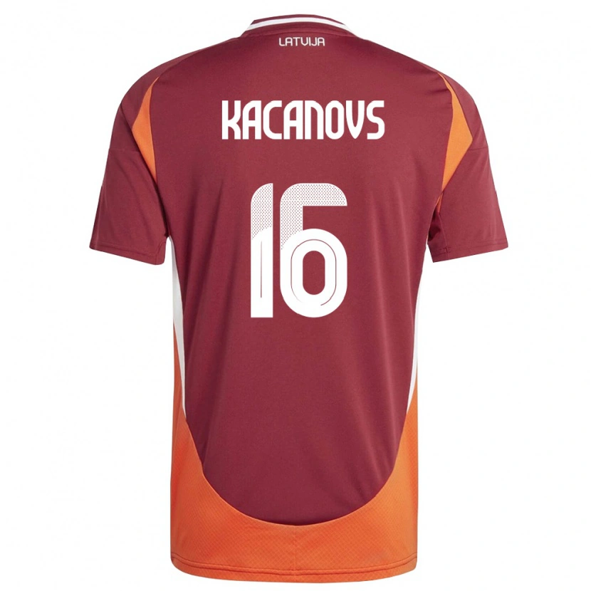 Danxen Men Latvia Glebs Kacanovs #16 Deep Red White Orange Home Jersey 26-28 T-Shirt