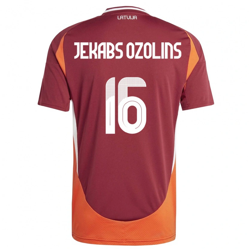 Danxen Men Latvia Olivers Jekabs Ozolins #16 Deep Red White Orange Home Jersey 26-28 T-Shirt