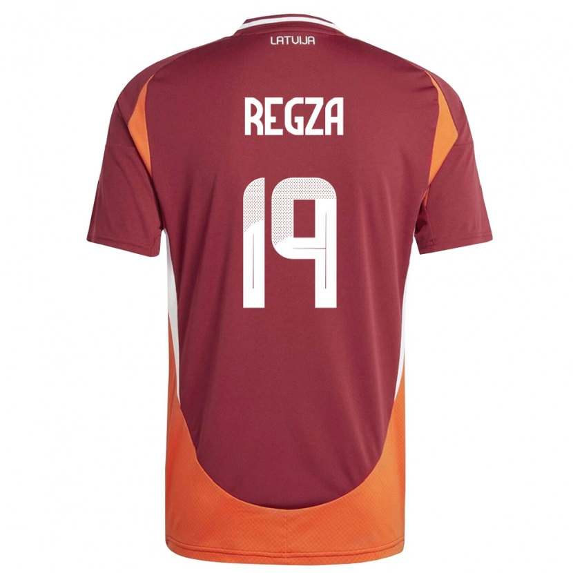 Danxen Men Latvia Marko Regza #19 Deep Red White Orange Home Jersey 26-28 T-Shirt