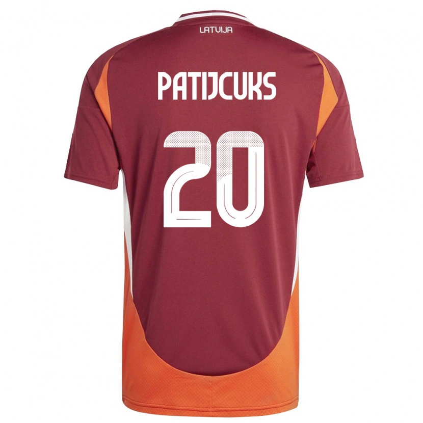 Danxen Men Latvia Danila Patijcuks #20 Deep Red White Orange Home Jersey 26-28 T-Shirt