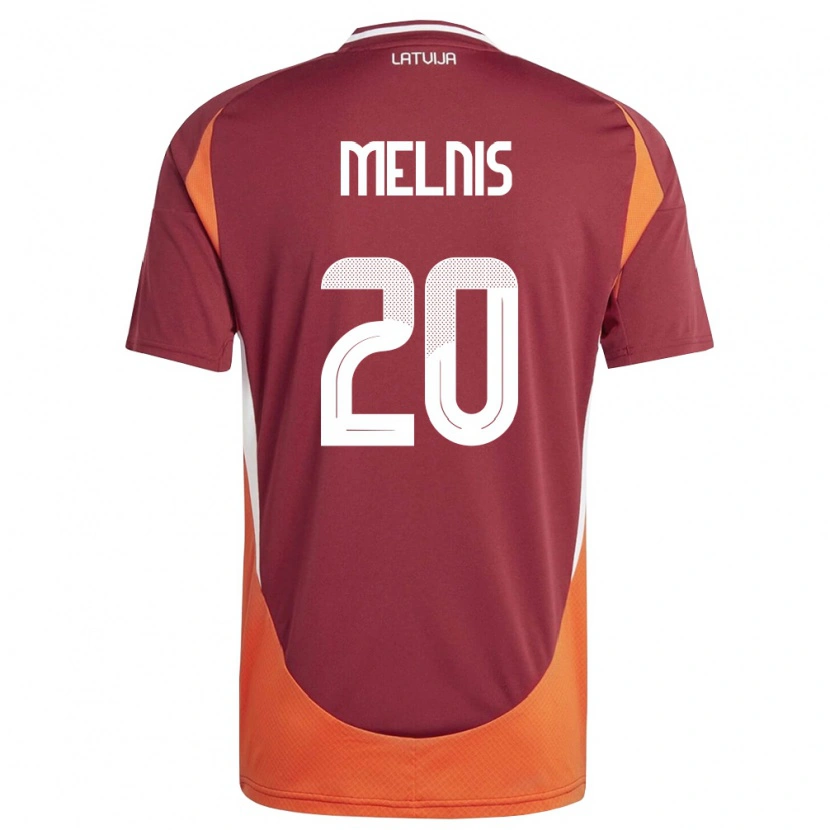 Danxen Men Latvia Bruno Melnis #20 Deep Red White Orange Home Jersey 26-28 T-Shirt