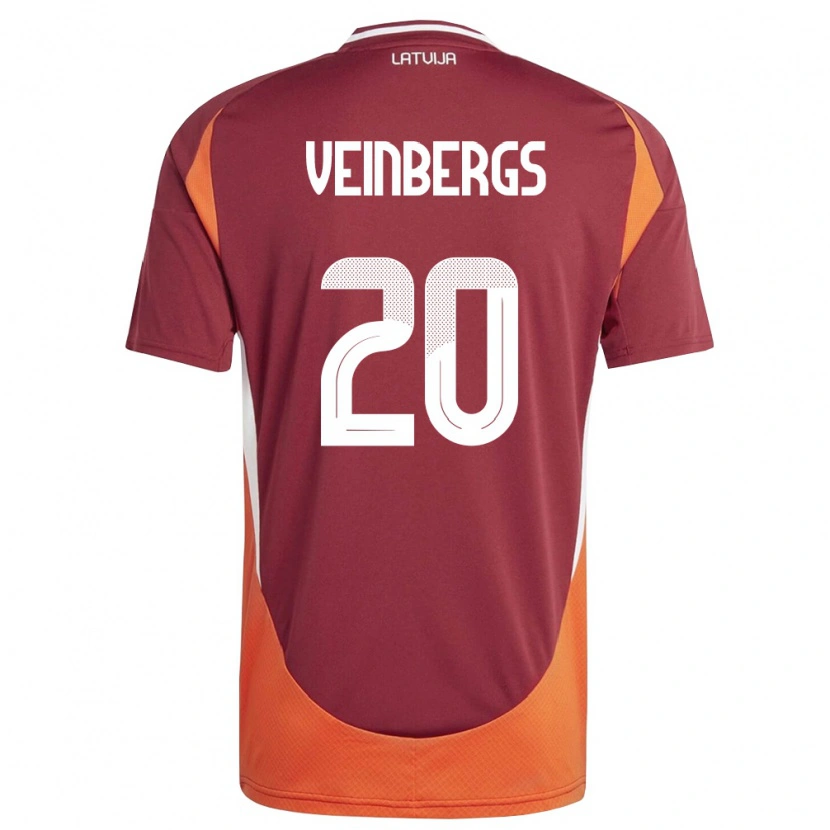 Danxen Men Latvia Nils Veinbergs #20 Deep Red White Orange Home Jersey 26-28 T-Shirt