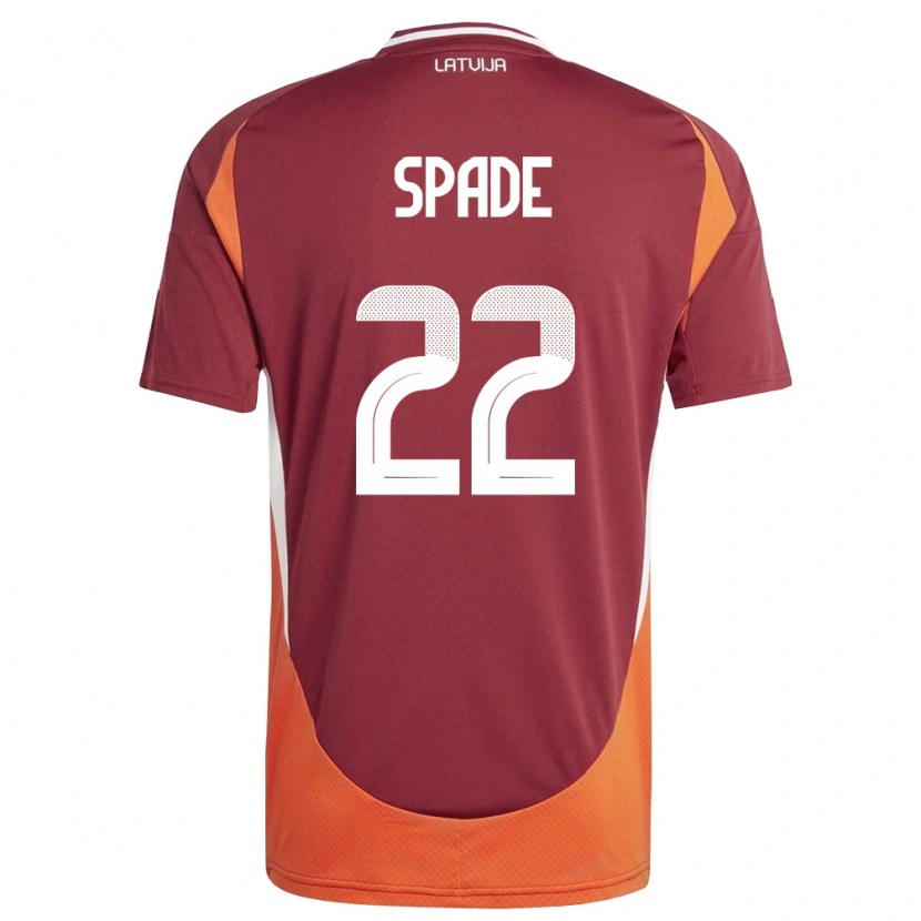Danxen Men Latvia Markuss Spade #22 Deep Red White Orange Home Jersey 26-28 T-Shirt