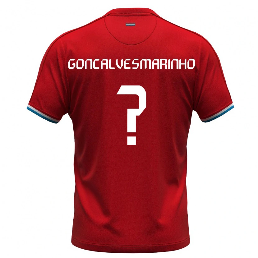 Danxen Men Luxembourg Luca Goncalves Marinho #0 Red White Blue Home Jersey 26-28 T-Shirt