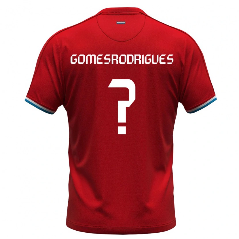 Danxen Men Luxembourg Jess Gomes Rodrigues #0 Red White Blue Home Jersey 26-28 T-Shirt