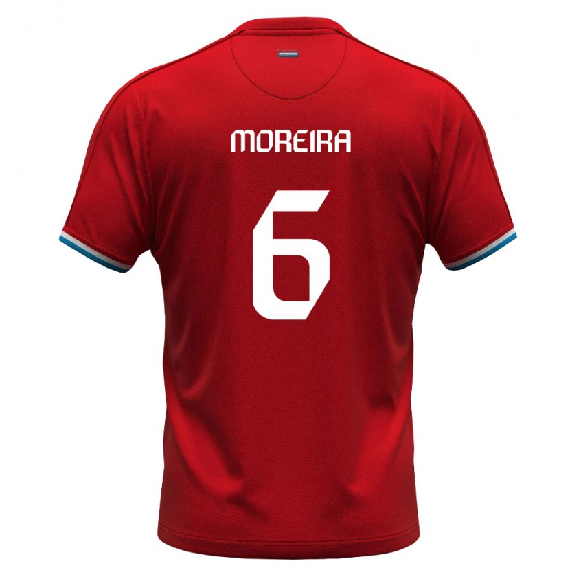 Danxen Men Luxembourg Tomás Moreira #6 Red White Blue Home Jersey 26-28 T-Shirt