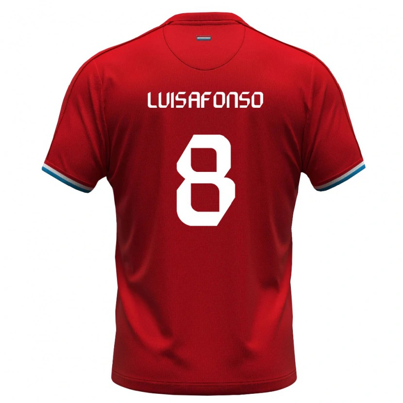 Danxen Men Luxembourg Hugo Luis Afonso #8 Red White Blue Home Jersey 26-28 T-Shirt