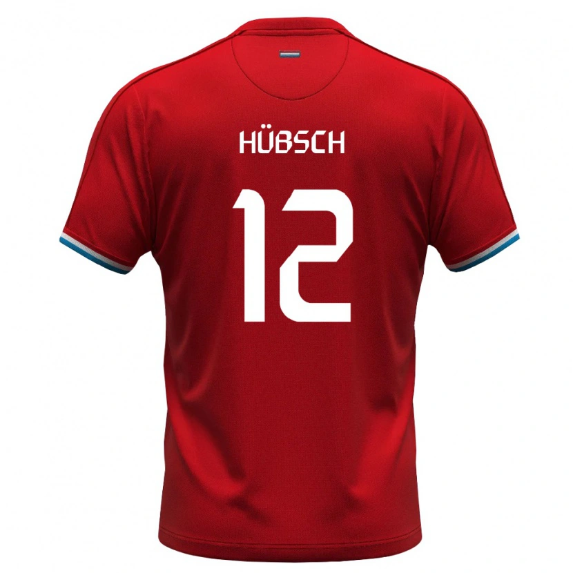 Danxen Men Luxembourg Fabrice Hübsch #12 Red White Blue Home Jersey 26-28 T-Shirt
