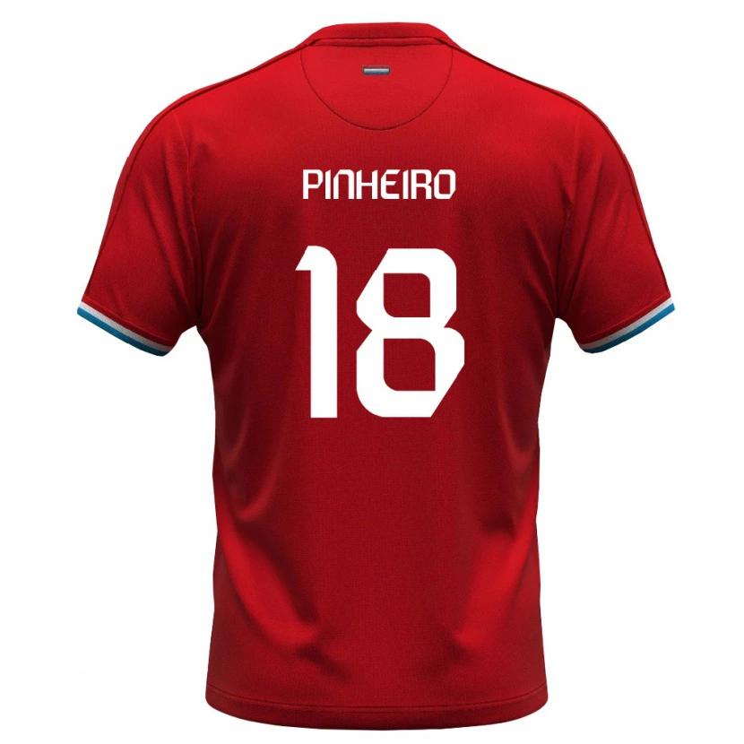 Danxen Men Luxembourg Malik Pinheiro #18 Red White Blue Home Jersey 26-28 T-Shirt