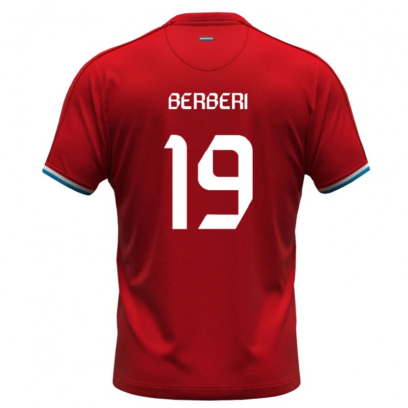 Danxen Men Luxembourg Rayan Berberi #19 Red White Blue Home Jersey 26-28 T-Shirt