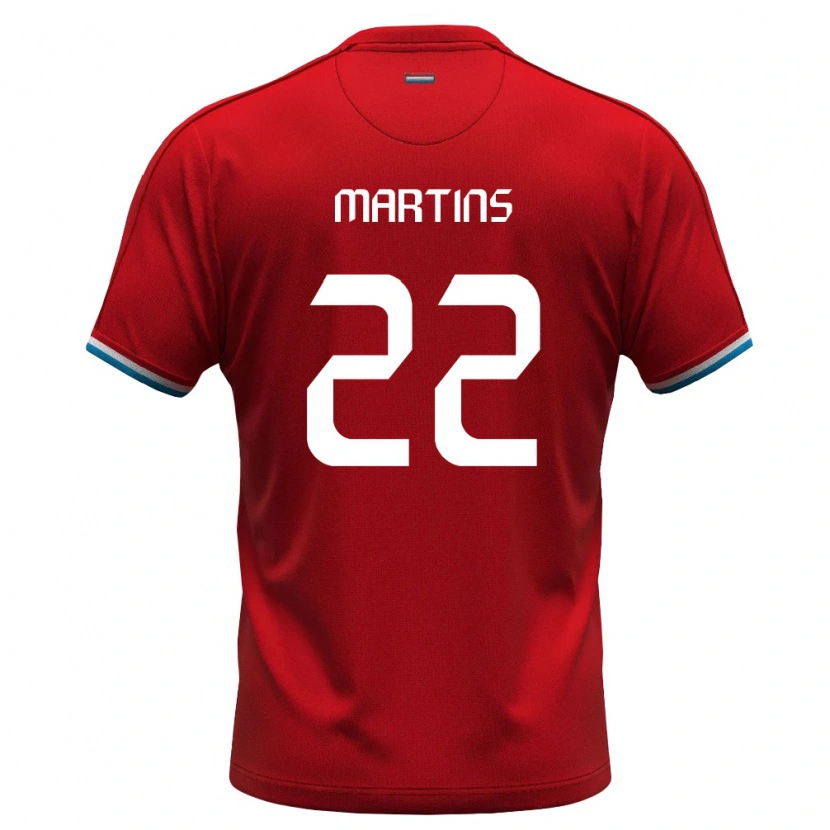 Danxen Men Luxembourg Marvin Martins #22 Red White Blue Home Jersey 26-28 T-Shirt