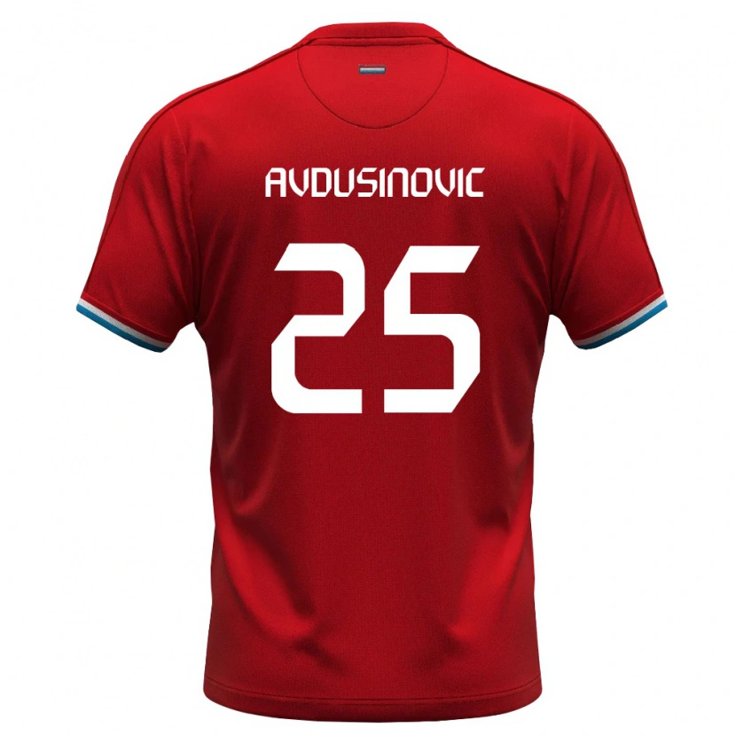 Danxen Men Luxembourg Kenan Avdusinovic #25 Red White Blue Home Jersey 26-28 T-Shirt
