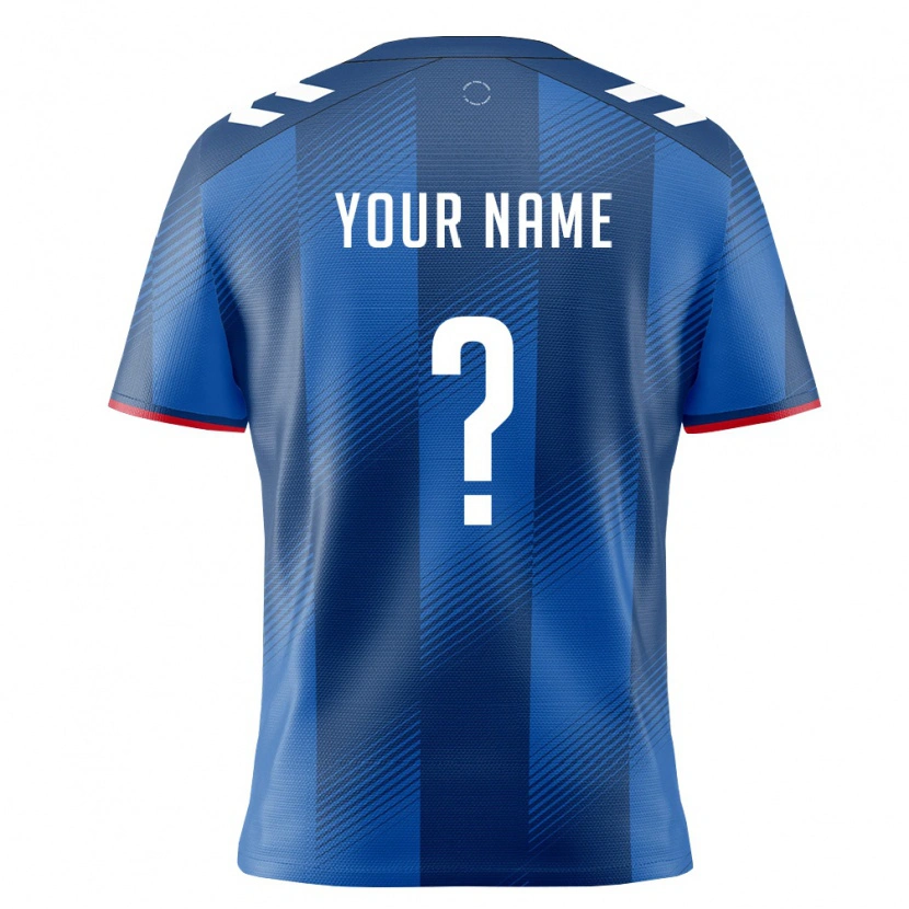 Danxen Men Puerto Rico Your Name #0 Royal Blue Red White Home Jersey 26-28 T-Shirt