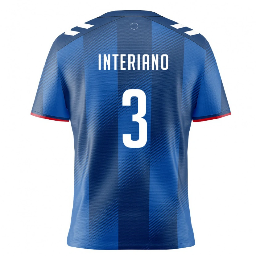 Danxen Men Puerto Rico Jordan Interiano #3 Royal Blue Red White Home Jersey 26-28 T-Shirt