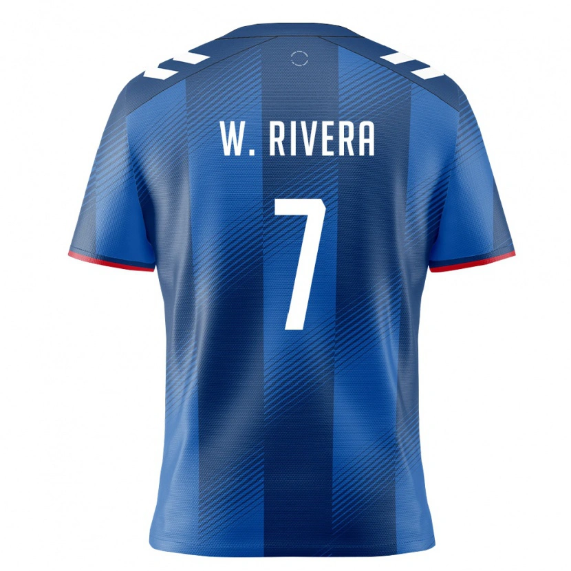 Danxen Men Puerto Rico Wilfredo Rivera #7 Royal Blue Red White Home Jersey 26-28 T-Shirt