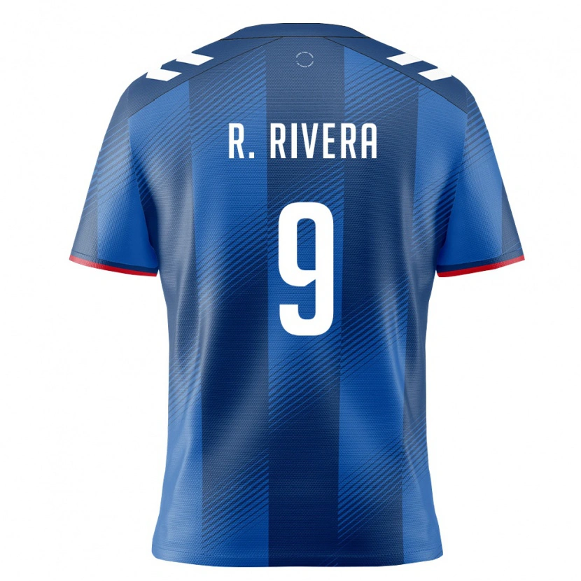 Danxen Men Puerto Rico Ricardo Rivera #9 Royal Blue Red White Home Jersey 26-28 T-Shirt