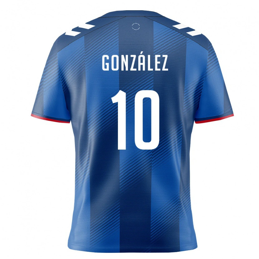 Danxen Men Puerto Rico Nicolás González #10 Royal Blue Red White Home Jersey 26-28 T-Shirt
