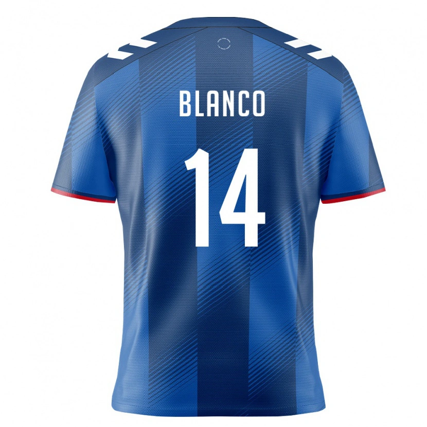 Danxen Men Puerto Rico Justin Blanco #14 Royal Blue Red White Home Jersey 26-28 T-Shirt