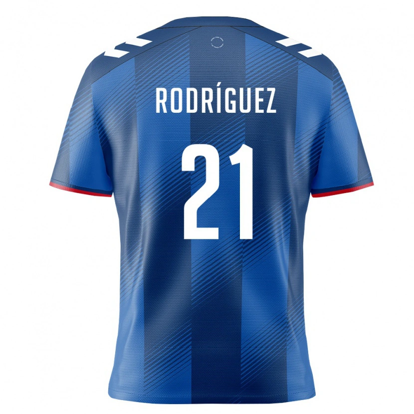 Danxen Men Puerto Rico Jomar Rodríguez #21 Royal Blue Red White Home Jersey 26-28 T-Shirt