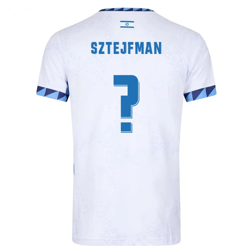 Danxen Men Israel Noam Sztejfman #0 White Light Blue Home Jersey 26-28 T-Shirt