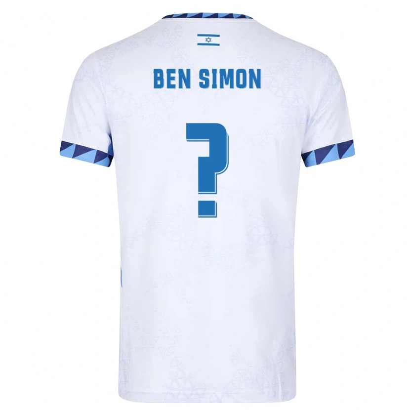 Danxen Men Israel Ilay Ben Simon #0 White Light Blue Home Jersey 26-28 T-Shirt