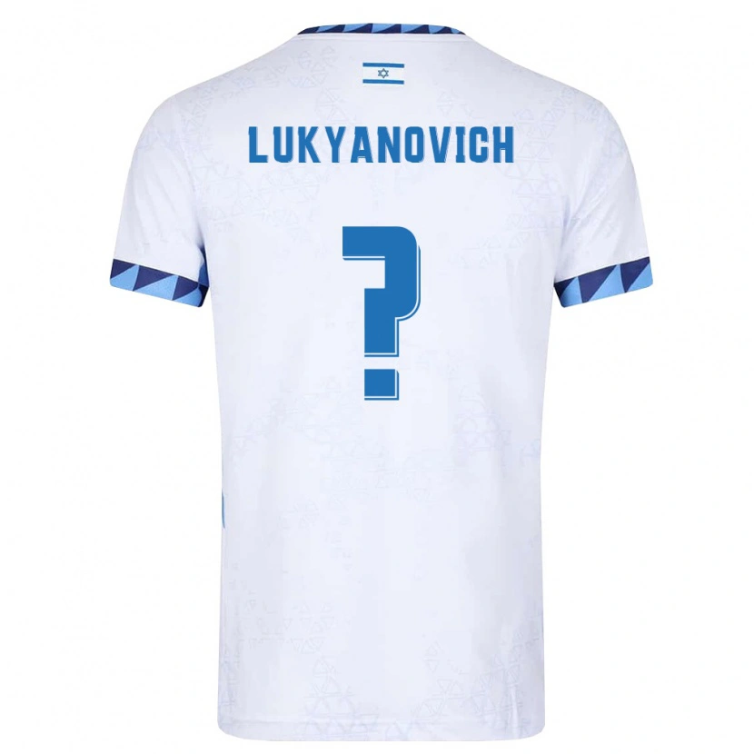 Danxen Men Israel Michael Lukyanovich #0 White Light Blue Home Jersey 26-28 T-Shirt