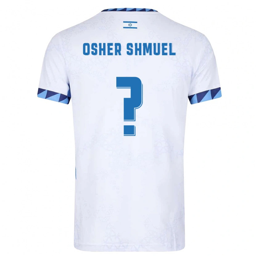 Danxen Men Israel Osher Shmuel #0 White Light Blue Home Jersey 26-28 T-Shirt