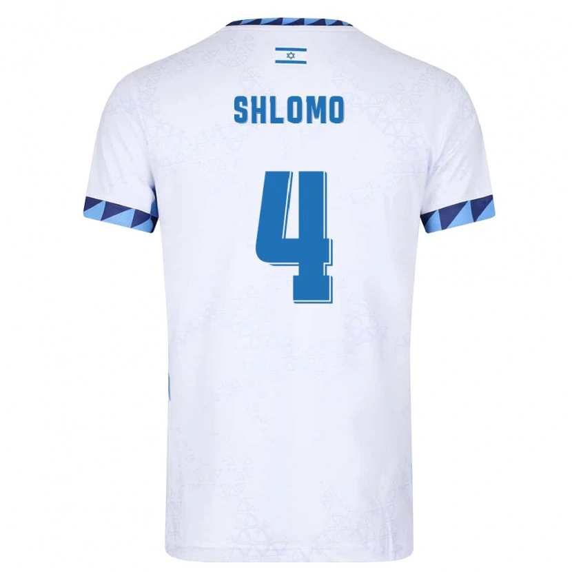 Danxen Men Israel Raz Shlomo #4 White Light Blue Home Jersey 26-28 T-Shirt